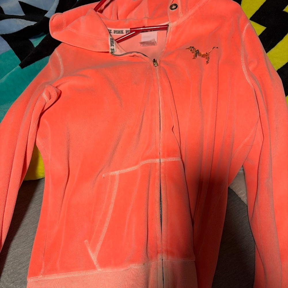 Victoria’s Secret pink vintage velour hoodie